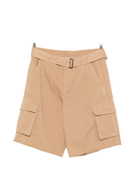  Laneus Belted Button Cargo Shorts - Brown 
