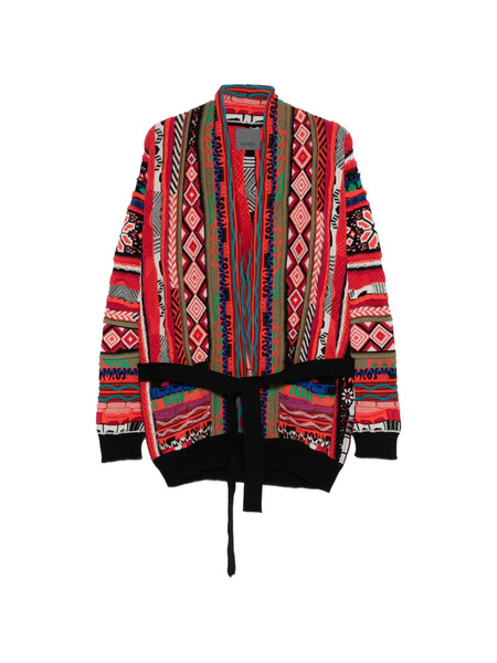  Laneus Belted Cardigan - Red 
