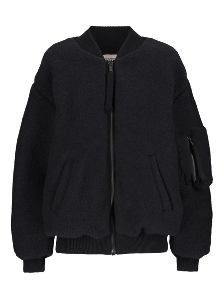  Laneus Bouclé Bomber Jacket - Black 