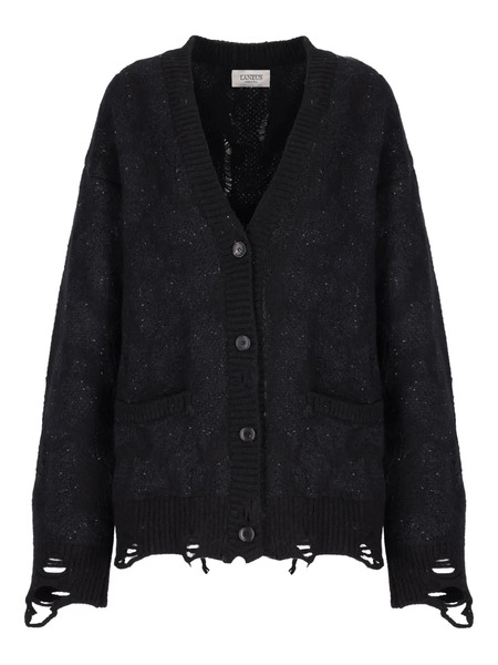  Laneus Distressed Cardigan - Black 