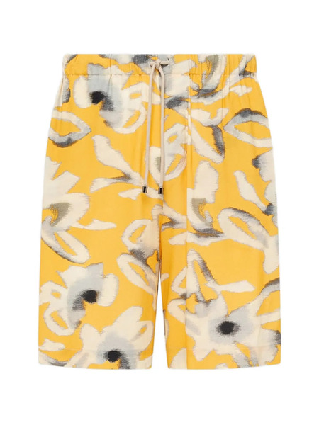  Laneus Drawstring-fastening Floral-print Shorts - Yellow 