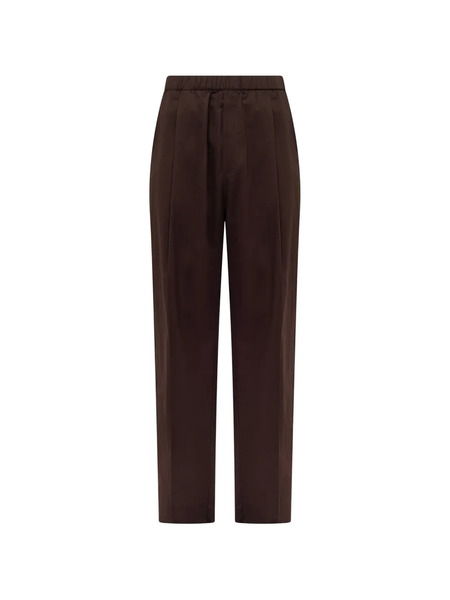  Laneus Elasticated-waistband Front-pleat Trousers - Brown 