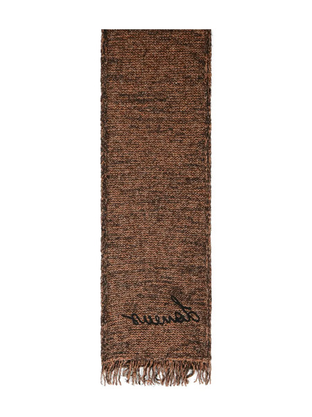  Laneus Embroidered Fringed Scarf - Brown 