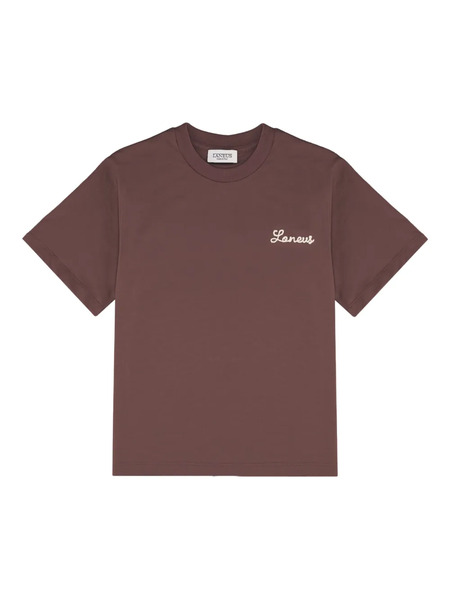  Laneus Embroidered-logo Jersey T-shirt - Brown 