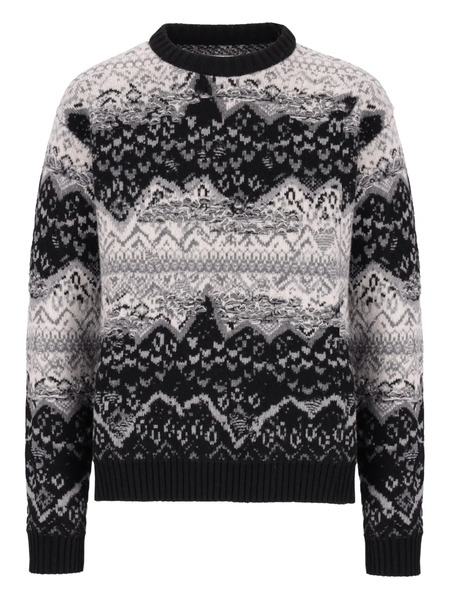  Laneus Fairisle-pattern Crew-neck Sweater - Black 