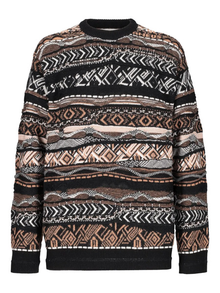  Laneus Fairisle-pattern Crew-neck Sweater - Brown 
