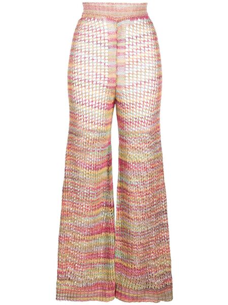  Laneus Flared Open-knit Trousers - Pink 