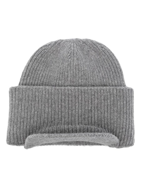  Laneus Flat-peak Virgin Wool Beanie - Grey 