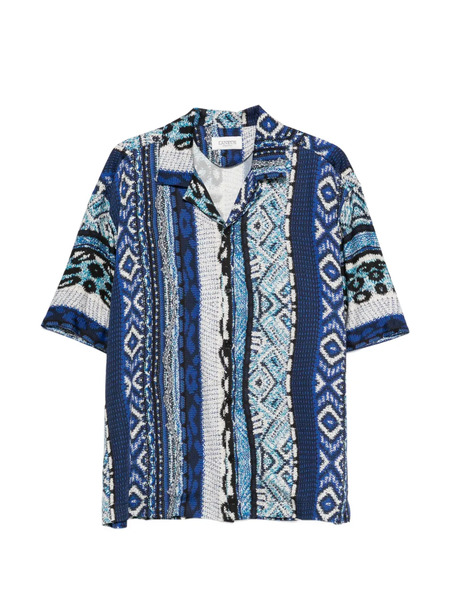  Laneus Geometric-print Shirt - Blue 