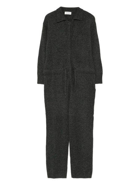 Laneus Kid Collared Wool Jumpsuit - Grey 