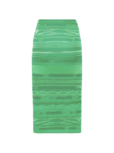  Laneus Knit Midi Skirt - Green 