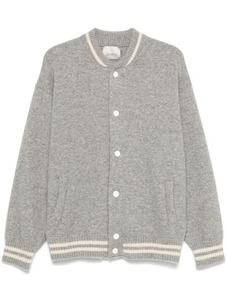  Laneus Knitted Bomber Jacket - Grey 