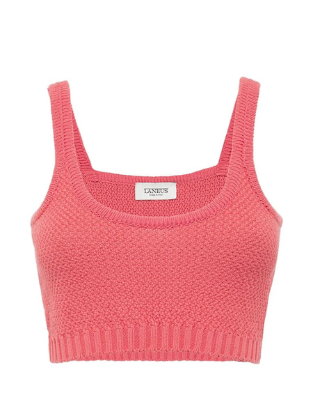  Laneus Knitted Cropped Top - Pink 