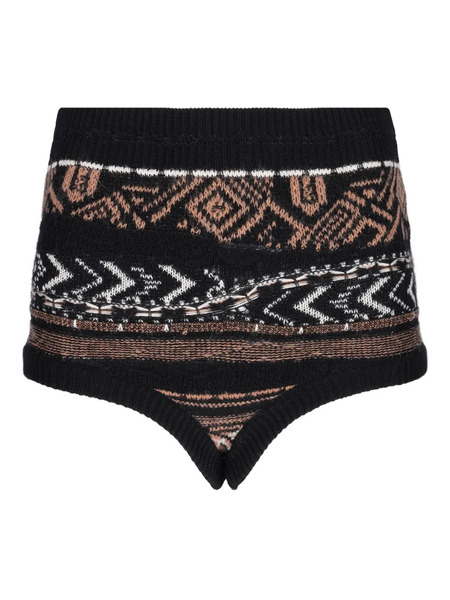  Laneus Knitted Patterned Culottes - Black 