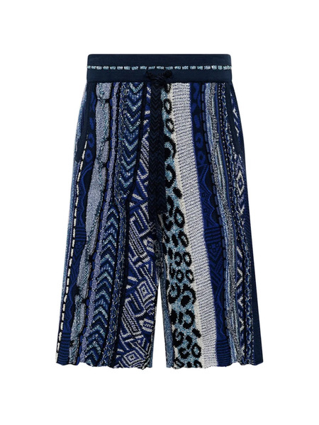  Laneus Knitted Print Shorts - Blue 