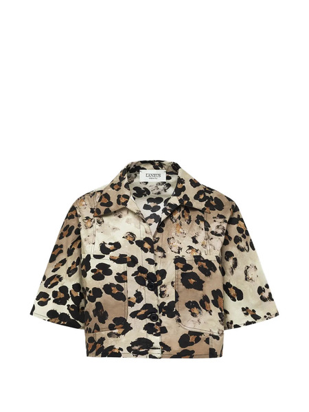  Laneus Leopard-print Patch-pocket Shirt - Neutrals 