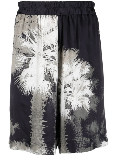  Laneus Palm-tree Print Shorts - Black 