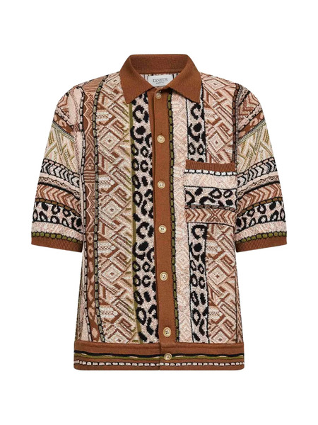  Laneus Patterned Pocket Shirt - Neutrals 