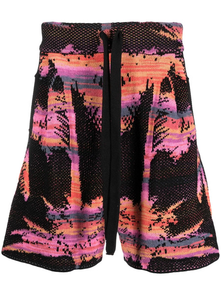  Laneus Printed Bermuda Shorts - Black 