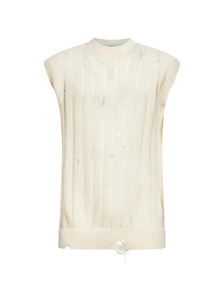  Laneus Ribbed-knit Vest - Neutrals 