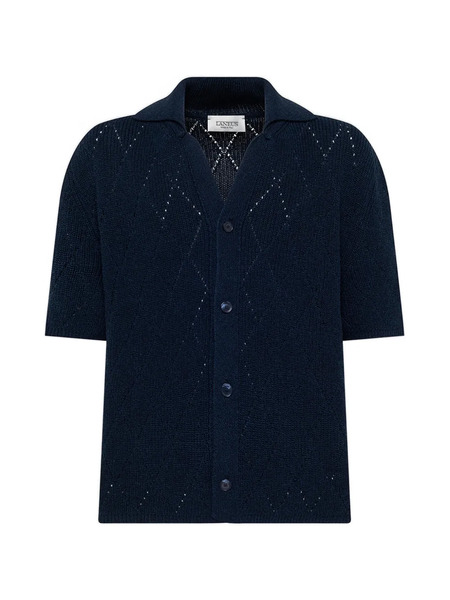  Laneus Short-sleeve Cardigan - Blue 