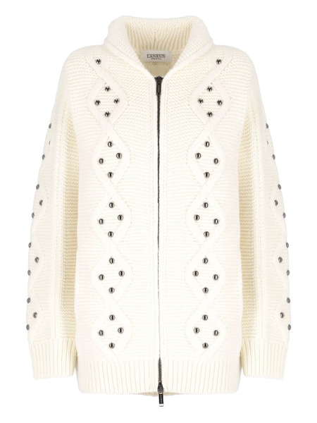  Laneus Stud-embellished Cardigan - Neutrals 