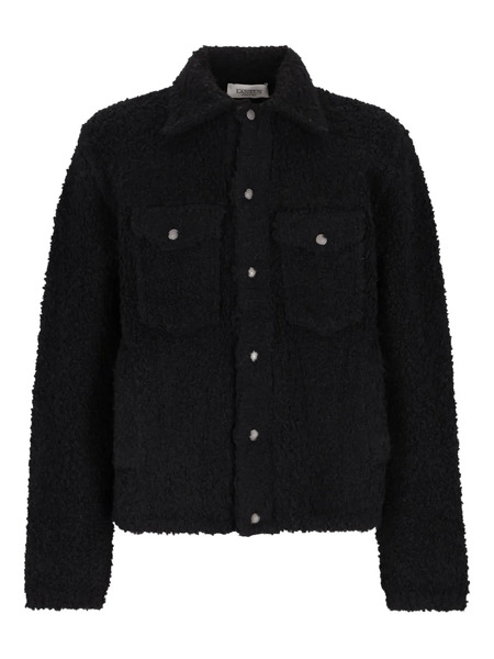  Laneus Textured Button-fastening Shirt Jacket - Black 