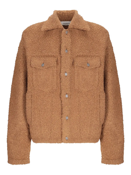  Laneus Textured Button-fastening Shirt Jacket - Brown 