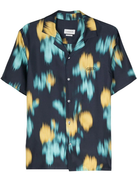  Lanvin Abstract-pattern Silk Shirt - Blue 