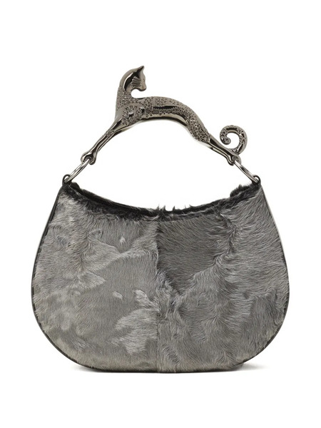  Lanvin Animal Hardware Fur Tote Bag - Grey 