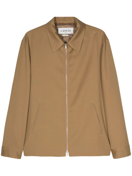  Lanvin Appliqué Logo Wool Jacket - Brown 