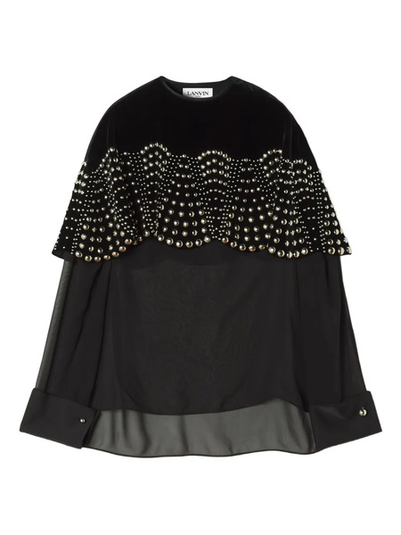  Lanvin Beaded Velvet Top - Black 