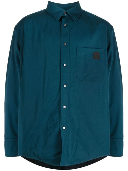  Lanvin Box-pleat Long-sleeved Shirt - Blue 
