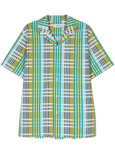  Lanvin Checked Cotton Shirt - Blue 