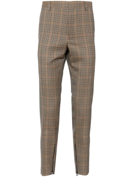  Lanvin Checked Tapered Trousers - Brown 