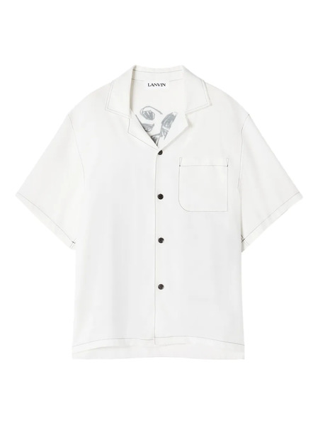  Lanvin Chest-pocket Back-graphic Shirt - White 