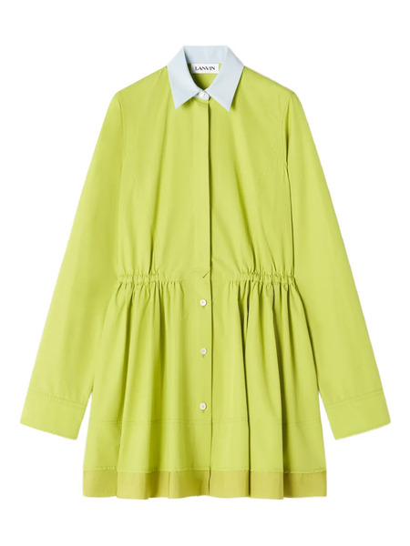  Lanvin Collared Buttoned Mini Dress - Green 