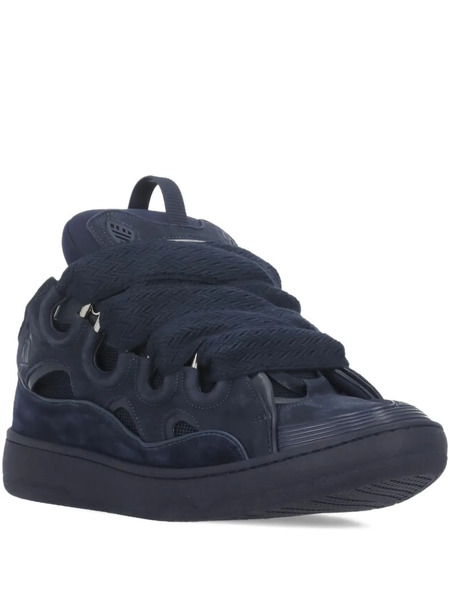  Lanvin Curb Lace-up Embossed-logo Sneakers - Blue 
