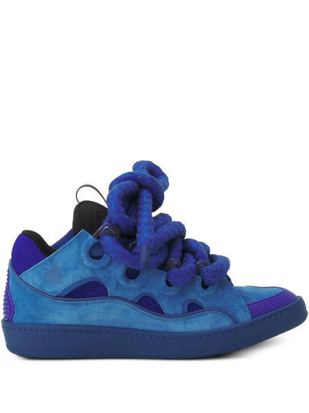  Lanvin Curb Suede Sneakers - Blue 