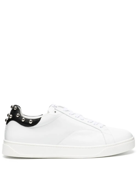  Lanvin Ddbo Studded Leather Sneakers - White 