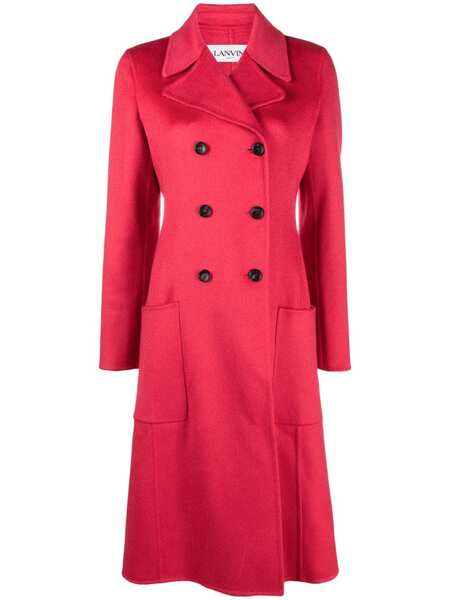  Lanvin Double-breasted Cashmere Coat - Pink 