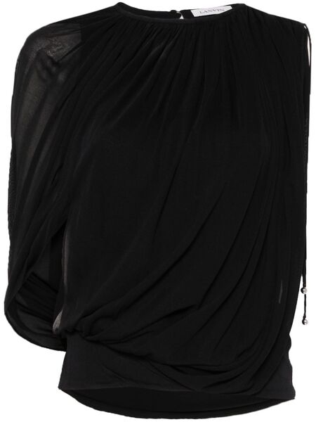  Lanvin Draped Jersey Top - Black 