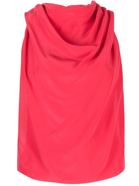  Lanvin Draped Sleeveless Silk Top - Pink 