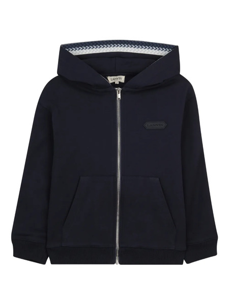  Lanvin Enfant Appliqué Striped Hoodie - Blue 