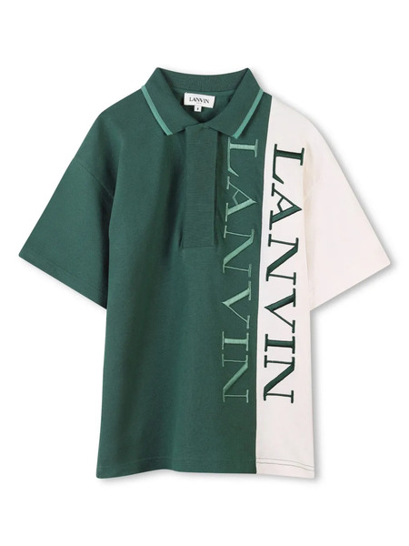  Lanvin Enfant Colourblock Polo Shirt - Green 