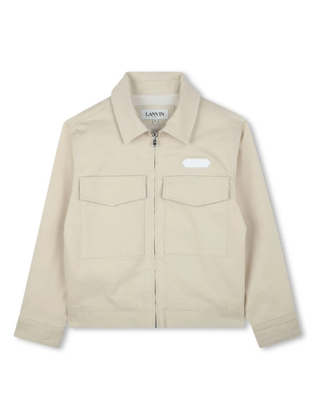  Lanvin Enfant Cotton Zip-up Jacket - Neutrals 