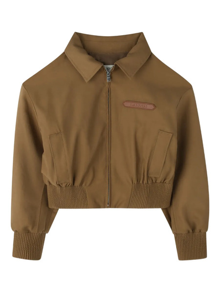  Lanvin Enfant Cropped Zip-up Jacket - Brown 