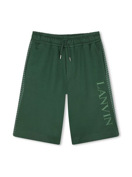  Lanvin Enfant Elasticated Logo-embroidered Shorts - Green 