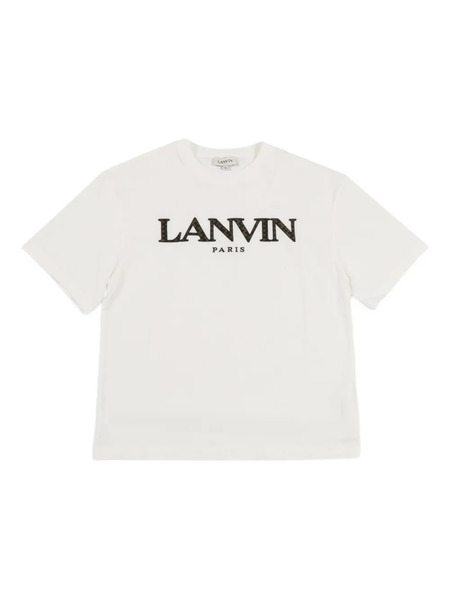 Lanvin Enfant Embroidered Logo T-shirt - White 