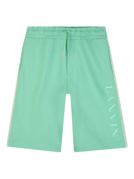  Lanvin Enfant Logo Drawstring Shorts - Green 